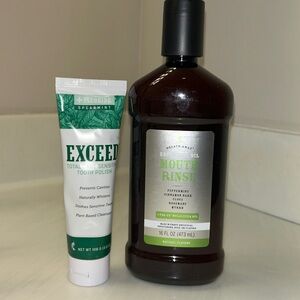 BreathAway Peppermint Mouth Rinse Exceed Spearmint Sensitive Tooth Polish